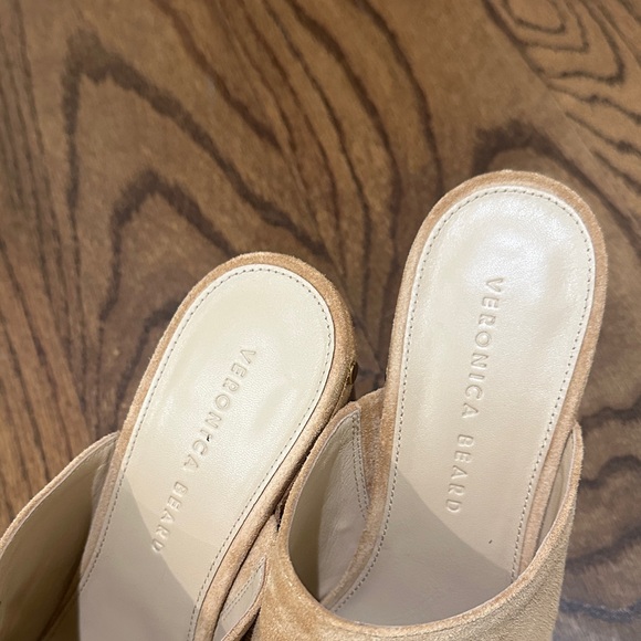 Veronica Beard Camel Suede Mules - Picture 2 of 5